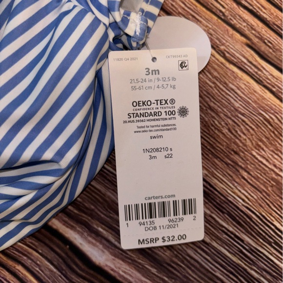 Carter’s One Piece Swimsuit with Snaps (NWT) - Picture 5 of 6